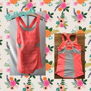 Ivivva peach w/ Gray Mesh Tank -12